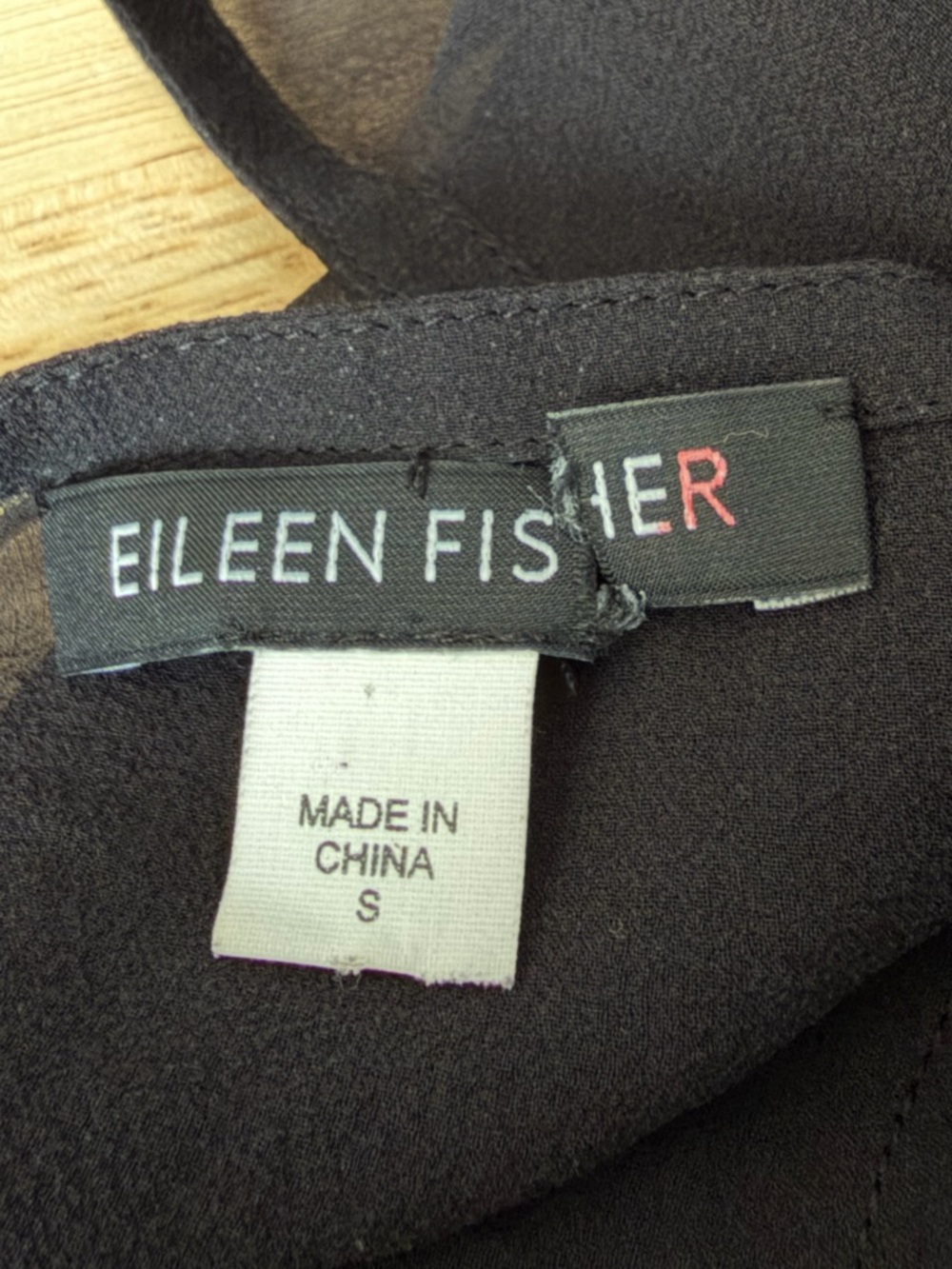 Eileen Fisher Black Sheer Crop Women's Top Size Small 54581 - Picture 15 of 15